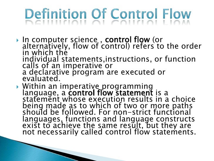 Flow control in computer