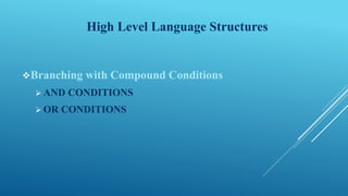 Flow control instructions | PPTX | Programming Languages | Computing