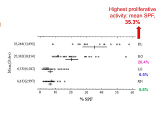 Highest proliferative
activity: mean SPF,
35.3%
6.6%
6.5%
20.4%
 