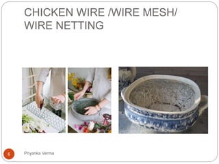 CHICKEN WIRE /WIRE MESH/
WIRE NETTING
6 Priyanka Verma
 