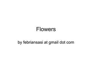 Flowers
by febriansasi at gmail dot com

 