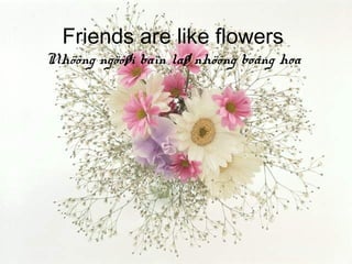 Friends are like flowers
Nhöõng ngöôøi baïn laø nhöõng boâng hoa

 