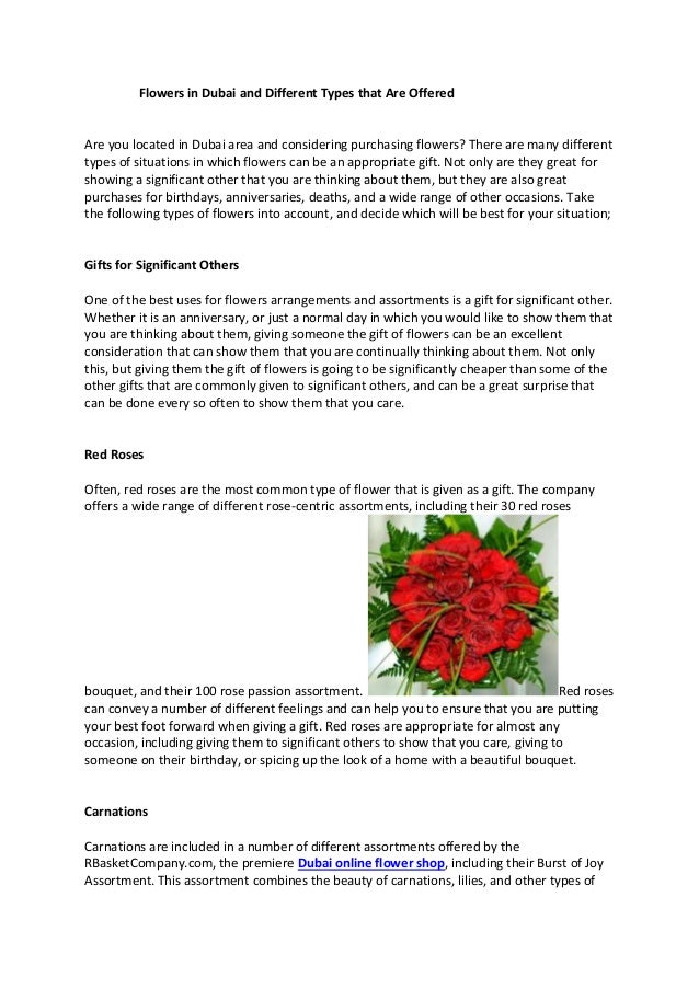 flowers in dubai and different types that are offered