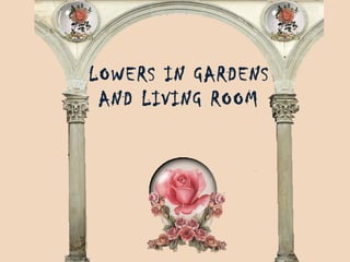 FLOWERS IN GARDENS  AND LIVING ROOM 