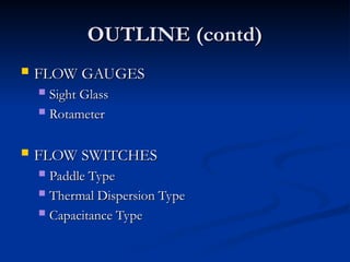Process Flow Flow Instruments Process Pipeline flow_instruments_part_1.ppt
