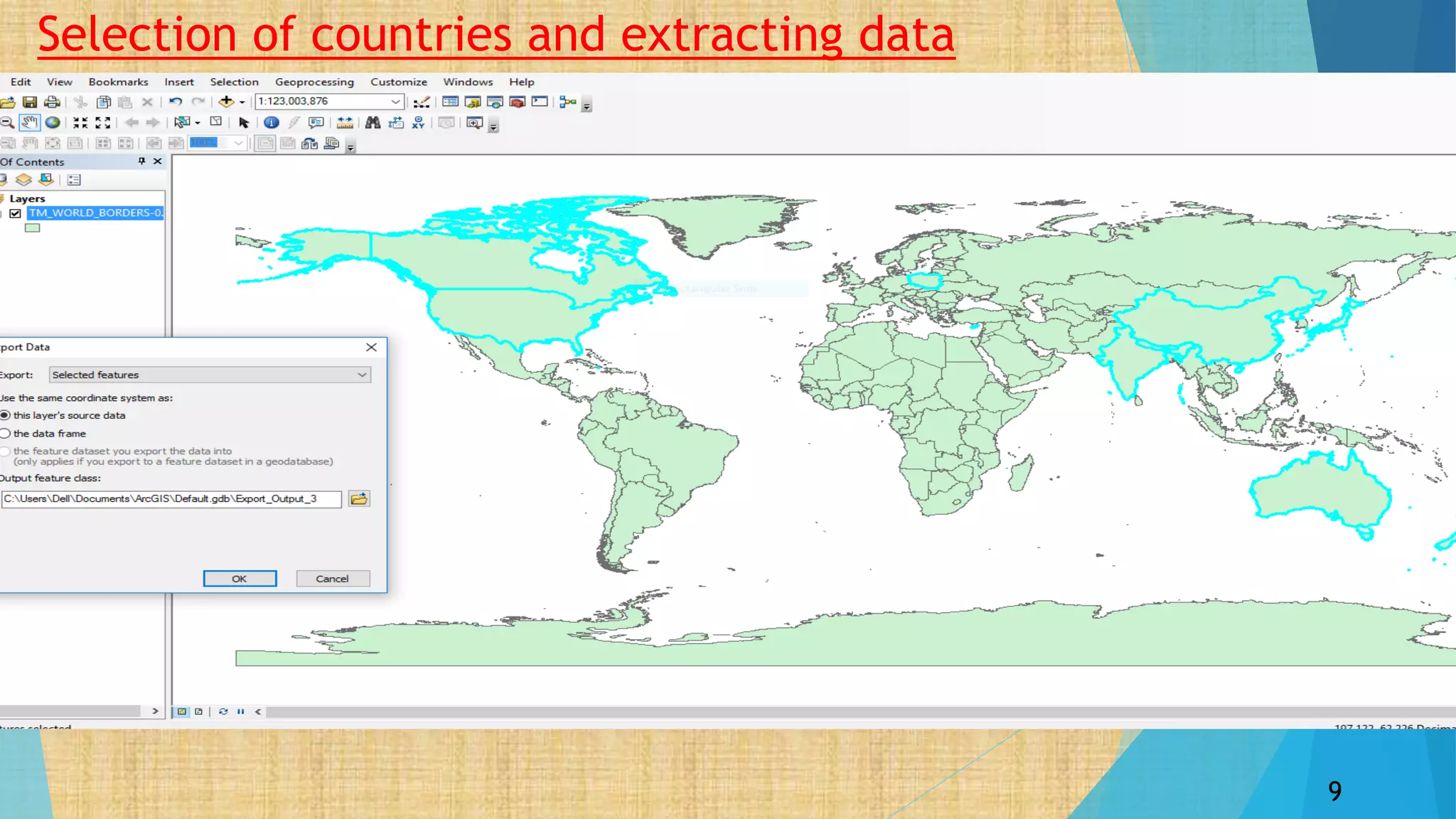 Selection of countries and extracting data
9
 