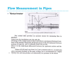 Flow Measurement in Pipes
3
Venturimeter
 