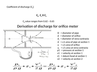 Flow measurement - Applications of Bernoulli's equation | PPTX
