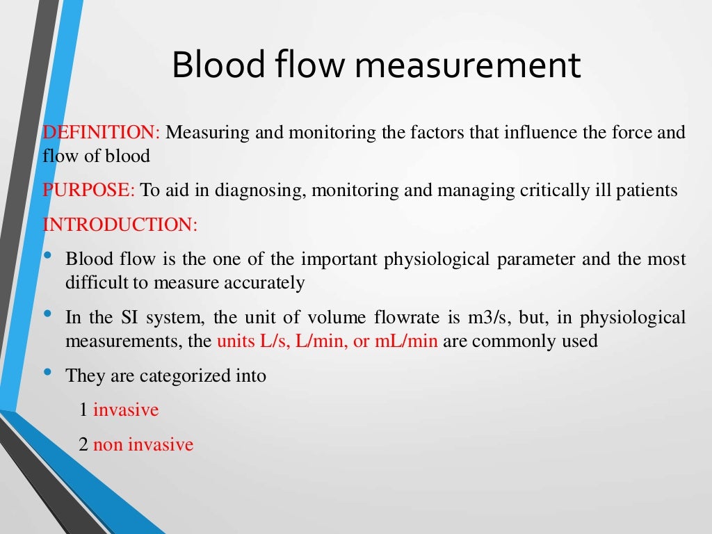 Flow measurement in Blood flow