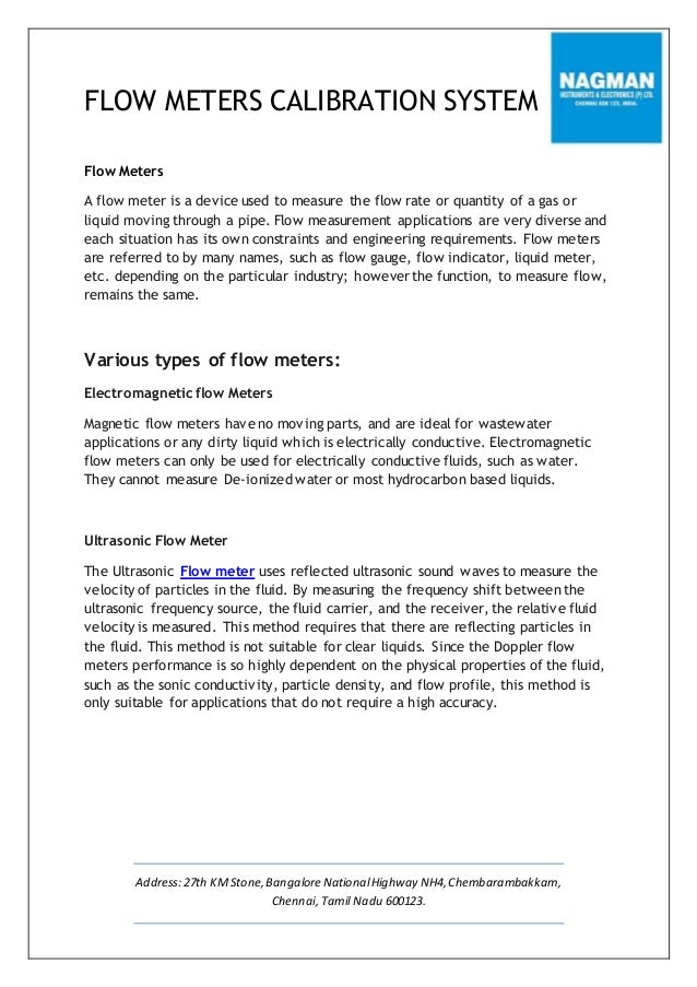 FLOW METERS CALIBRATION SYSTEM