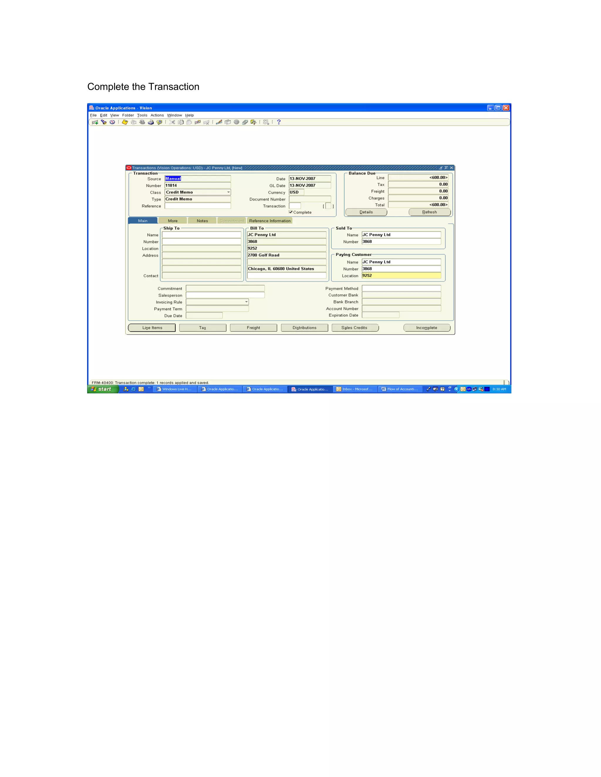 Complete the Transaction
 