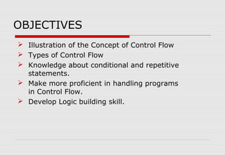 Flow of control c++ | PPT | Programming Languages | Computing