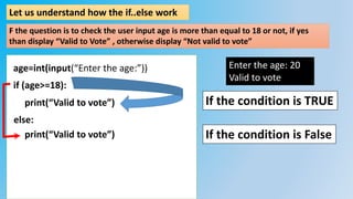 FLOWOFCONTROL-IF..ELSE PYTHON | PPT
