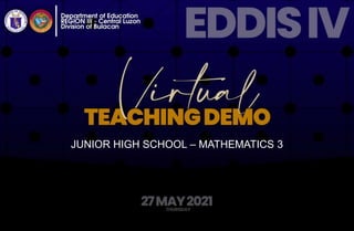 JUNIOR HIGH SCHOOL – MATHEMATICS 3
 