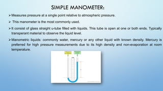 Density Manometer flow of fluids, Engineering, pharmacy,SU. | PDF