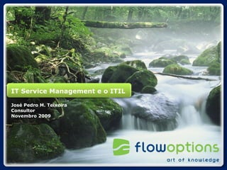 IT Service Management e o ITIL José Pedro M. Teixeira Consultor Novembro 2009 