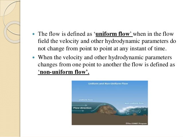 Flow patterns and types of flow
