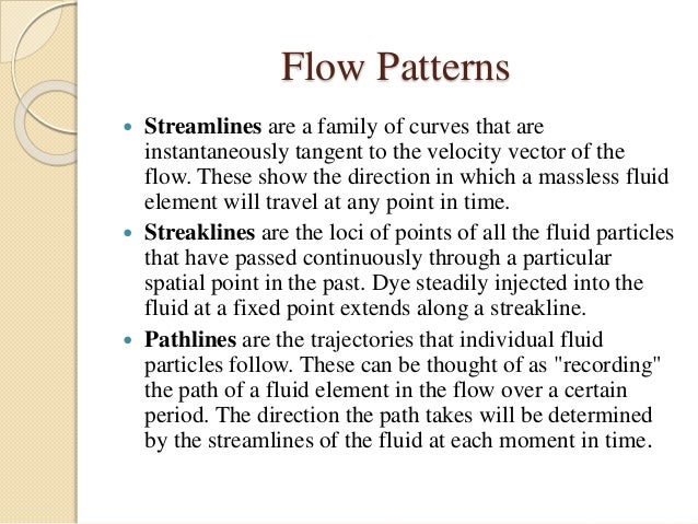 Flow patterns and types of flow