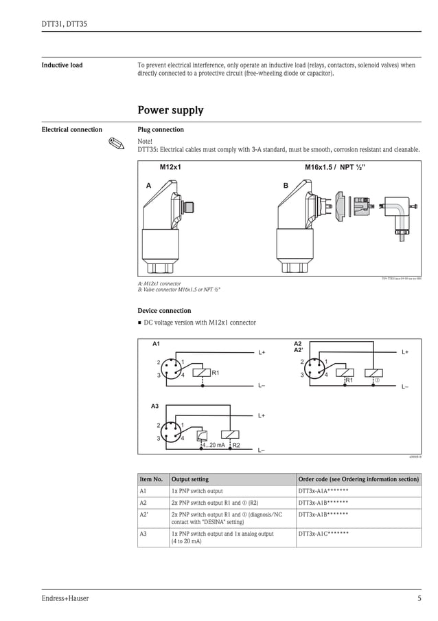 Flowphant t dtt31, dtt35 endress+hauser datasheetflow switch