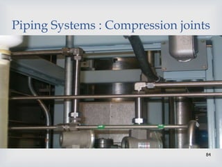 84
Piping Systems : Compression joints
 