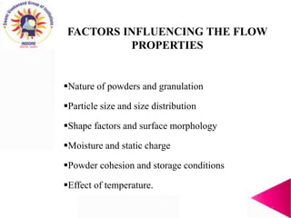 Pharmacy#Flow properties of powders#Physical pharmaceutics | PPTX