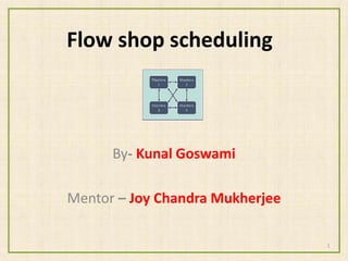 Flow shop scheduling
By- Kunal Goswami
Mentor – Joy Chandra Mukherjee
1
 