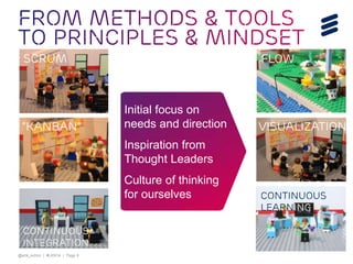 @erik_schon | #LKN14 | Page 9
Flow
Visualization
Continuous
Learning
Initial focus on
needs and direction
Inspiration from
Thought Leaders
Culture of thinking
for ourselves
Continuous
Integration
“Kanban”
Scrum
 
