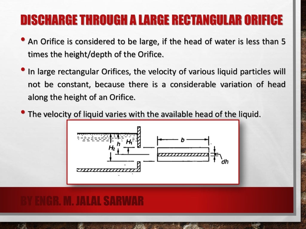 Flow Through Orifices Hydraulics