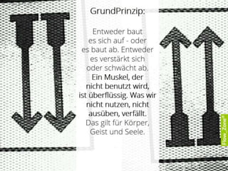 Fast zwei Millionen Jahre Erfahrung der Menschwerdung prägen uns. Der
Zoologe und Bioakustiker Helmut Kratochvil erklärt: „Wir sind unserer
Veranlagung nach Steinzeitmenschen. Wir haben uns (in dieser Zeit) (…) an das
Leben von Jägern und Sammlern angepasst. (…) Wir denken nach Regeln, die uns
in unserer Vorgeschichte ermöglicht haben, als Art zu überleben und uns
erfolgreich durchzusetzen. Es ist eine schnelle Denkweise, eine
Denkstenographie, die uns zu schnellen Entscheidungen befähigt, ohne völlig
logisch zu sein.“ Aber wir denken nicht nur so, sondern wir verhalten uns auch
wie Jäger und Sammlern – zu unserem Vorteil und genauso zu unserem Nachteil
„Wenn Menschen heute Lust auf Bratwurst (Fett, Protein) mit Brötchen (einfache
Kohlenhydrate) oder einem großen Stück Torte mit Sahne haben, wenn sie süßen
Gedanken, Pommes frites und Eis nicht widerstehen können, dann ist es keine
Willensschwäche, sondern sie machen evolutionär gesehen tatsächlich erst mal
alles richtig: Sie agieren bei der Nahrungsaufnahme nach dem zwei Millionen
Jahre alten Erfolgsprogramm der Energiemaximierung.“ sagt die Molekular- und
Evolutionsbiologin Sabine Paul.
Es scheint also klug, die uns prägenden Prinzipien kennen zu lernen – und auf
diese Weise elegantere und erfolgversprechendere Wege zu neuen
Gewohnheiten zu entdecken. Oder um dort, wo wir scheitern, etwas mehr
Freundlichkeit uns selbst entgegenbringen zu können.
Helmut Kratochvil, Im Prinzip Jäger und Sammler, Etsdorf bei Kamp, 2012
Sabine Paul, PaläoPower. Das Wissen der Evolution nutzen für Ernährung, Gesundheit und Genuss, München, 2012
29
 