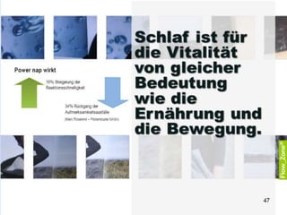 Faktoren für ein gesundes und ausgeglichenes Leben
Soziale
Bindungen
Soziale
Bindungen
Leistung +
Anerkennung
Leistung +
AnerkennungBewegung,
Spiel + Sport
Bewegung,
Spiel + Sport
Entspannung
Muße +
Kultur
Entspannung
Muße +
Kultur
ErnährungErnährung
SchlafSchlaf
Humor,
positive
Einstellung
zu sich und
zum Leben
Humor,
positive
Einstellung
zu sich und
zum Leben
Wünsche,
Ziele, Visionen,
Träume, Sinn
Wünsche,
Ziele, Visionen,
Träume, Sinn
 