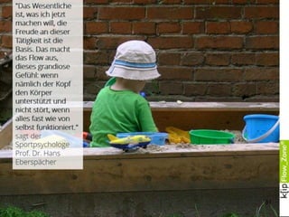 GuteGefühlesammeln
3:1
besser
6:1
Die Psychologin
Barbara Fredrickson
wies in verschiedenen
Untersuchungen
nach, dass kaum
mehr als 20% der
Menschen auf ein
positiv wirkendes
Verhältnis von
mindestens 3:1 von
guten zu belastenden
Gefühlen kommen.
Sie betrügen sich
damit um die
gesundheits- und
leistungsfördernden
Auftriebswirkungen
von guten Gefühlen.
61
 