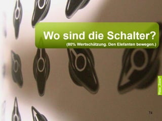 Hinweis:
Ein Mitarbeiter kann
jede Handlung einer
Führungskraft als
Intervention „verdächtigen“.
Was will er/sie damit sagen?
Was bedeutet das?
74
 