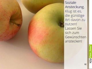 Umlenken1.StoryPrompting
2.Do Good, Be Good
3. Wirting Exercise
4.Reframing
5.Detraction
(Timothy Wilson, REDIRECT, 2011)
1.BedienungsAnleitung
2.Do Good, Be Good
3.Schreib mal wieder
4.Rahmen erneuern
5.AttraktivitätsVerlust
Redirect
Rezept.
92
 