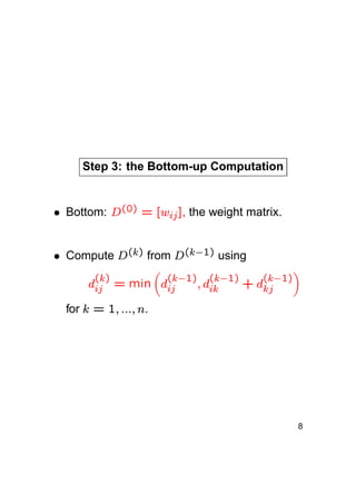 8
¢

£
 ¨¥ 
§ 
¡

¡
¤£¡
 § ¥ 0 ¥  ¨¥ 

§ 
 ¨¥ 
§ 



.

 

¥

£ ¢

¨ ¨ ¨

¥



!

¤£¡



 )
¤
¡

¡

%

 

¡

¡

¡

 


from

! ¤£¡


for

Compute
 

Bottom:

using

, the weight matrix.

 

Step 3: the Bottom-up Computation

 