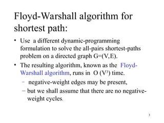 Comprehensive Study of the Floyd-Warshall Algorithm for All-Pairs ...