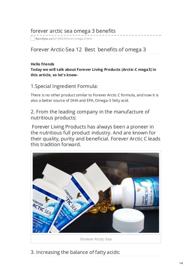 forever arctic sea omega 3 benefits