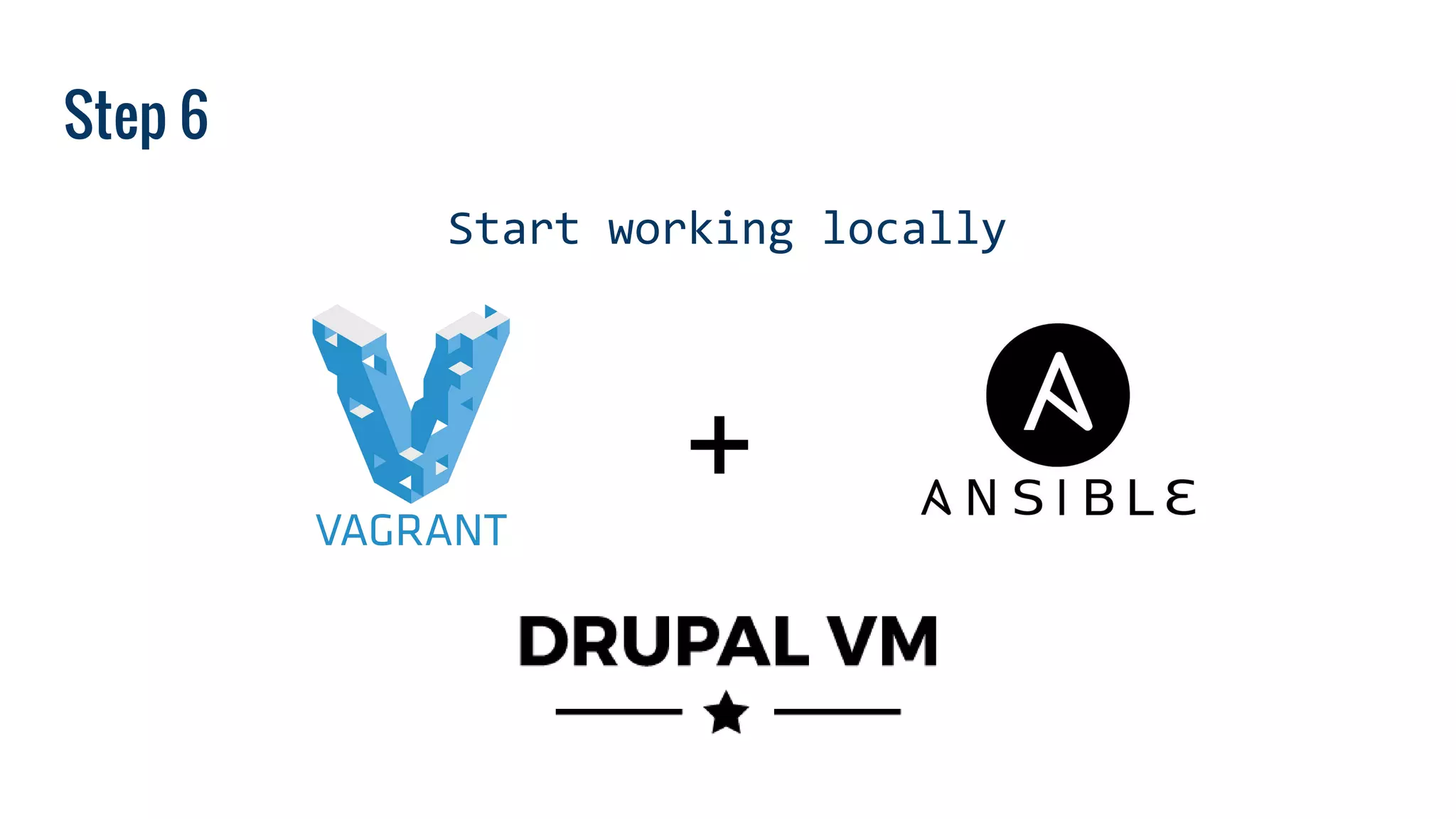 Step 6
Start working locally
+
 