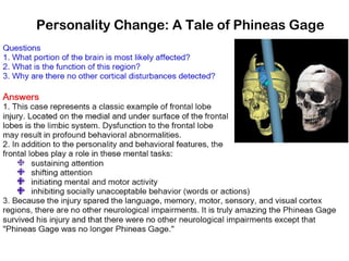 Personality Change: A Tale of Phineas Gage
 