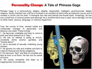 Personality Change: A Tale of Phineas Gage
 