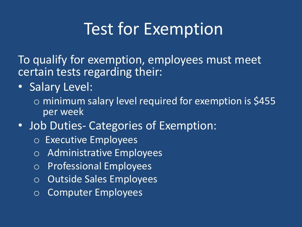 FLSA Exemptions How to Identify Exempt Employees