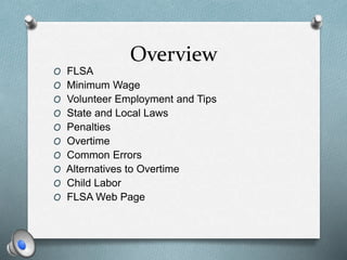 Fair Labor Standards Act Presentation | PPTX | Business | Business and ...