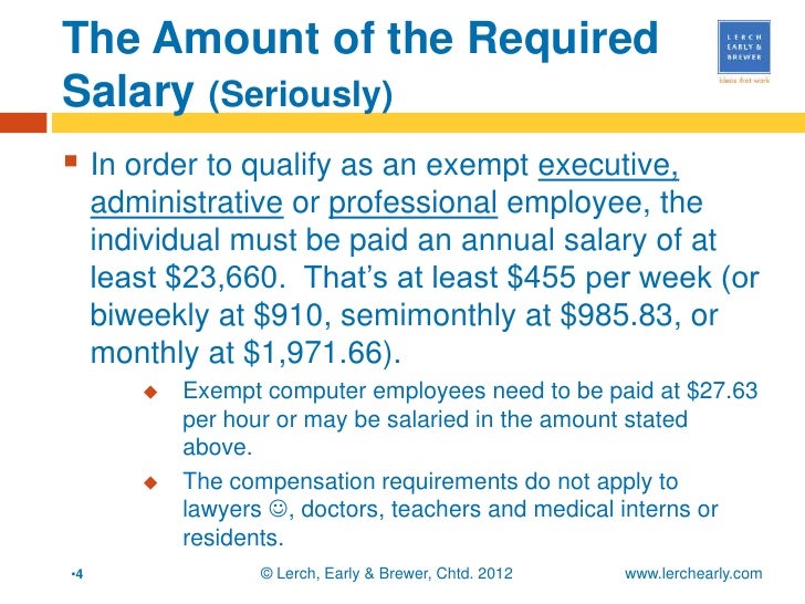 Flsa white collar exemptions
