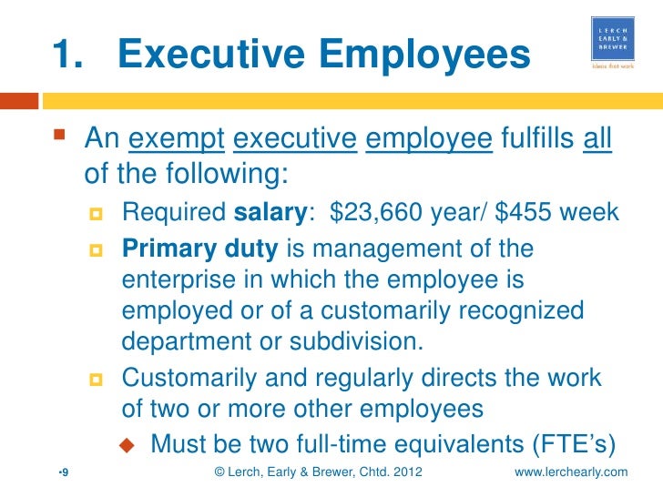 Flsa white collar exemptions
