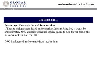 RestructuringFLS Realignment InitiativeGoals of realignment: