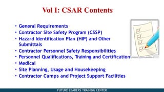 Csar Program FLTC manual for training on Contractor safety management | PPTX