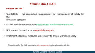 Csar Program FLTC manual for training on Contractor safety management | PPTX