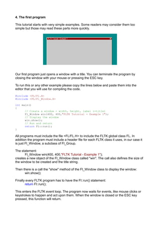 Fltk tutorial | PDF