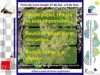 Crias de lince – ibérico ( Lynx pardinus  )  Parque Natural de Doñana, Espanha. Feira do Livro Usado 27 de Set. a 9 de Out.  Utilize o papel de forma responsável FEIRA DO LIVRO USADO 