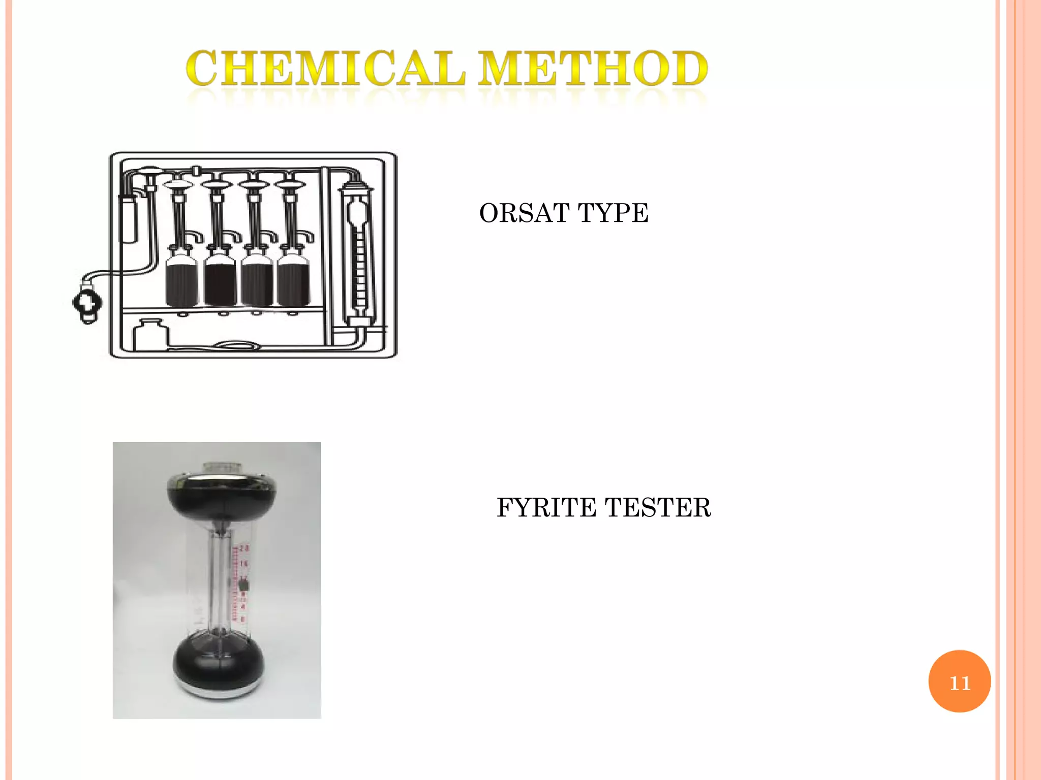 11
ORSAT TYPE
FYRITE TESTER
 