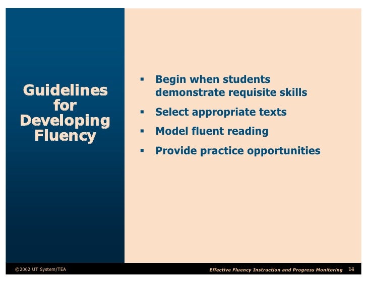 Developing Reading Fluency